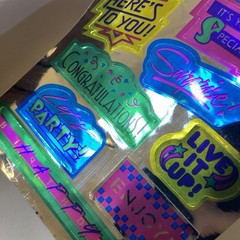 Vintage Hallmark 1984 Razzle Dazzle Party Celebration Word Stickers