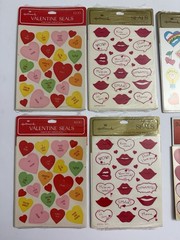 Vintage Hallmark Candy Conversation Hearts Lips Valentines Day Lot – 34 Sheets