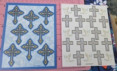 Vintage Religious Stickers Crosses Amscan Lot Of 2 Sheets