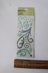 K&Company Studio112 16PC Blue Swirls Epoxy Stickers Scrapbooking Crafts Art