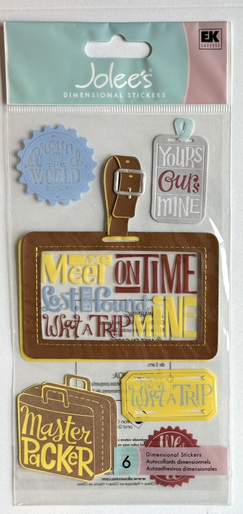 Jolee’s Boutique Travel Tag Scrapbooking Stickers Vacation Luggage Airport