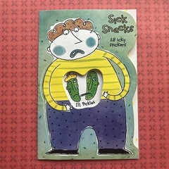 AGC 80s 90s Vintage Sticker Sheet Sick Snacks 18 Stickers On A Fold Card
