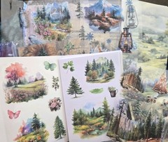 165 Pc Junk Journal Bundle Nature Floral Landscape Scrapbook Papers Stickers Lot