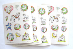 Lot of 1986 Willowisp Press Unicorn Sheet Stickers