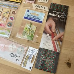 Scrapbook Stickers Mixed Brands Epoxy Handmade Wrights Craft Essential, Lot of 8