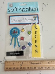 Me & My Big Ideas Soft Spoken Embellishments Third Grade A+ Ribbon Stars Recess