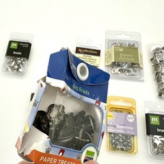 Mixed Lot of 600+ Scrapbooking Brads & Snaps Craft Embellishments Metal – NEW