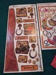 Cowboy Themed Sticker Lot Western Scrapbook Bandana Corners
