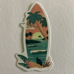 11 Multicolor water bottle Stickers Set – Beach & Tropical Assorted Designs