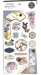 🌸Japanese Traditional Sticker Set Gold Foil Sakura Made in Japan 4 Sheets