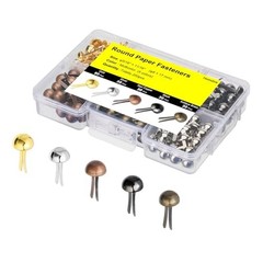 200Pcs Multicolor Metal Paper Fasteners | 8x17mm | Durable Brass Brads