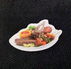 Vintage Fast Food Stickers Mediterranean Cuisine Meal Meat Shish Kebab Lot 3 Pcs