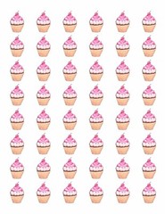 48 CUPCAKE ENVELOPE SEALS LABELS STICKERS 1.2″ ROUND .