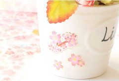 Sakura Scrapbooking Stickers,Japanese Style Self-Adhensive DIY Decorative Cherry