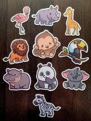 STICKERS UPICK Various Animals Cute Cartoon Vinyl PEEL & STICK