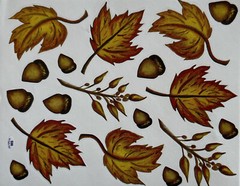 FALL LEAVES & CHESTNUT￼ Sticker(18pc)Stickabilitie•Chestnut •Autumn•Tree•Falling