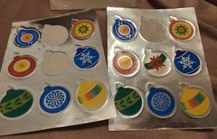 Vtg Hallmark Stickers Razzle Dazzle Foil Ornaments Christmas Holiday Colorful