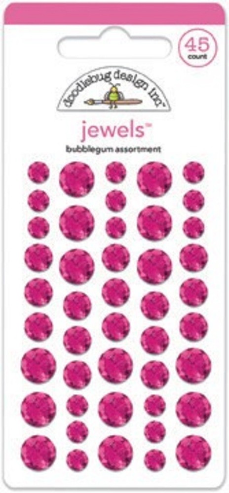 Crafts Doodlebug Sticky Back Jewels Gems Large Small Bubblegum Pink