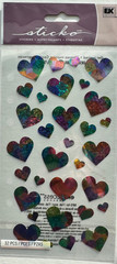 Sticko Stickers Vellum PASTEL HEARTS Holographic Scrapbook EK Success SPMT03