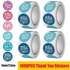 Thank You Stickers Rolls 1 Inch Labels for Baking Packaging Envelope Seals Tags