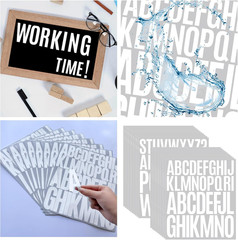 Letter Stickers 24 Sheets 2+3 Inch Alphabet Stickers Vinyl Stick White Self Adhe