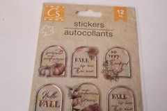 Crafter’s Square Dimensional Fall Window Stickers Always Stay Grateful Scrapbook