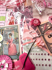 Pink LG Lot Over 140 Pcs scrapbook planner journal junk collage ephemera paper