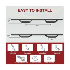 Running Boards Fit For 2022-2025 Toyota Tundra CrewMax, Carbon Steel