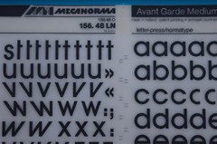 Mecanorma Dry Transfer Lettering 156.48 LN #173 AVANT GARDE MEDIUM 14.5mm