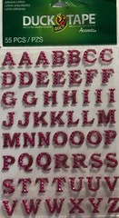 DARK PINK GLITTER ALPHABET Sticker(55pc)Duck Tape•Rhinestones•Holiday•Upper-Case
