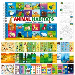 Animal Habitat Sticker Book 780+ Stickers 15 Scenes