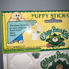 Vintage 1980s CABBAGE PATCH KID Puffy Sticker Sheet SEE Pics #5 Slumber Party