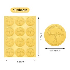 120 PCS Thank You for Celebrating with Me Stickers – 2 Inch Metallic Foil Fav…