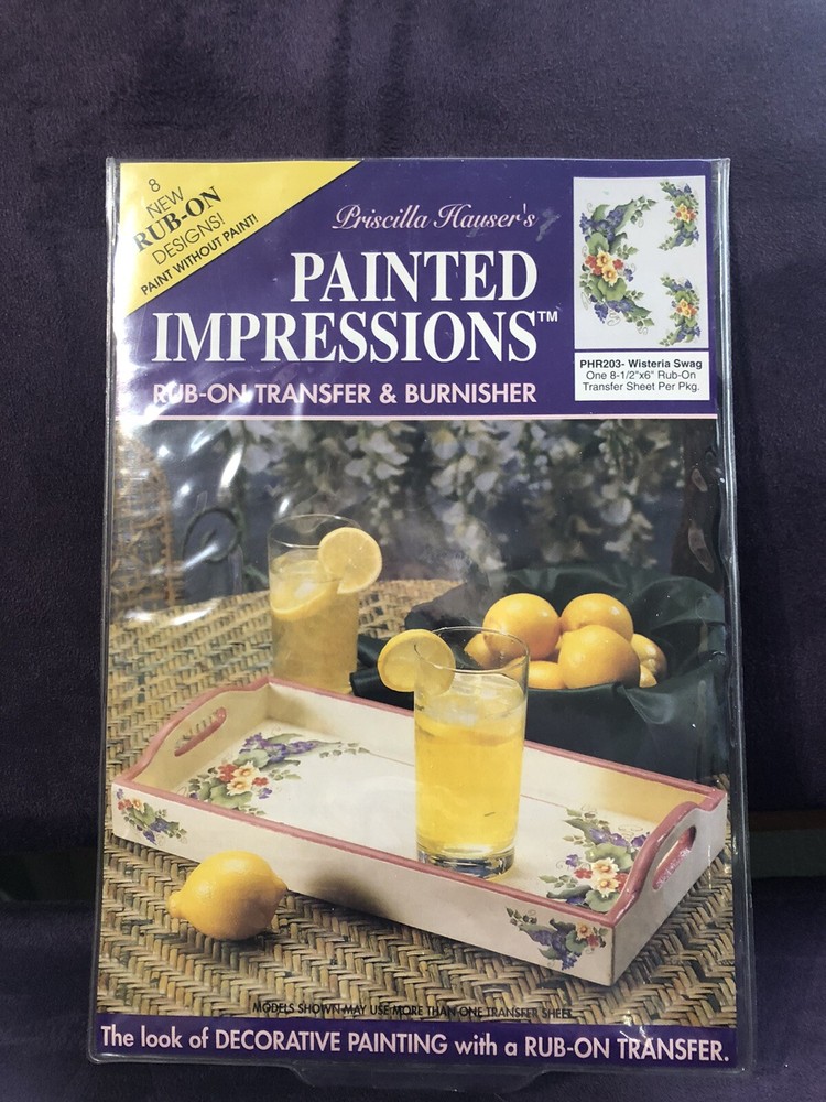 Priscilla Hauser Painted Impressions Rub Of PHR203 Wisteria Swag 1993 Transfer