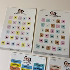 Hubman And Chubgirl Days Of The Week & Date Dots Planner Stickers Set