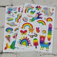 American Greetings Scrapbooking Stickers Rainbow Animals Snacks Lot 2 Of Sheets