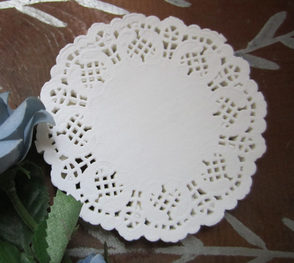 100 pc 3.5 inch Off White Paper Doily Round 11cm Cardmaking Scrapbooking