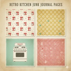 Retro Kitchen Junk Journal Kit Scrapbook Kit