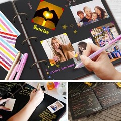10 Sheets ADVcer 10×10 Scrapbook Refill Pages Black Cardboard Photo Album Paper