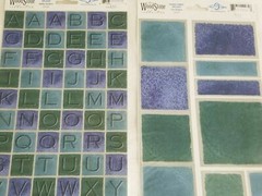 NEW Lot 8 Pkgs Woodstone Alphabet Tile Stickers Blue Green Orange Yellow -F