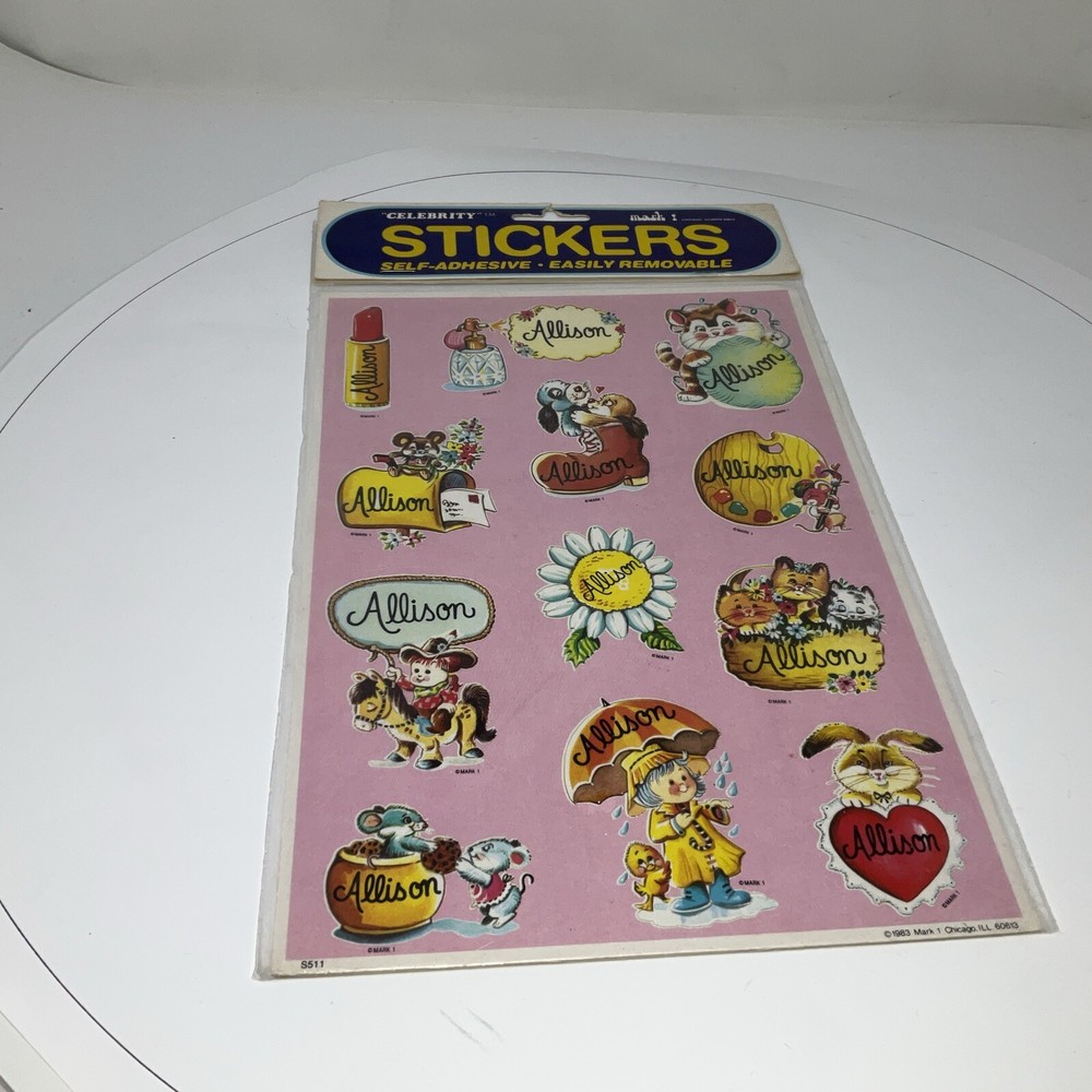 ALLISON – Vintage 80s Celebrity Stickers Self-Adhesive/Removable by Mark I