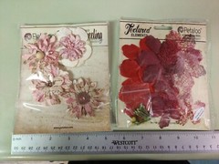 Lot 6 pkg Petaloo Premier Textured Elements Floral Large Flowers over 2″ #40