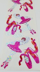 HAMBLY STUDIOS PRISMATIC GLITTER STICKERS BALLERINA BALLET SHOES VINTAGE RARE