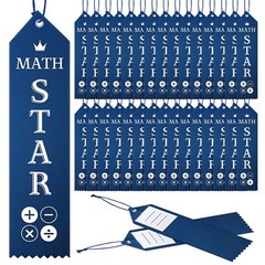 50 Math Star Award Ribbons Student Prizes for School Competition Navy