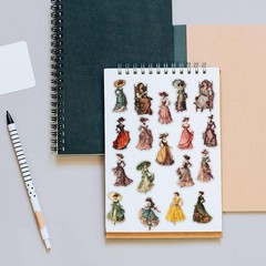100PCS Vintage Victorian Stickers Pack – Aesthetic Retro Clear Ephemera Sticke