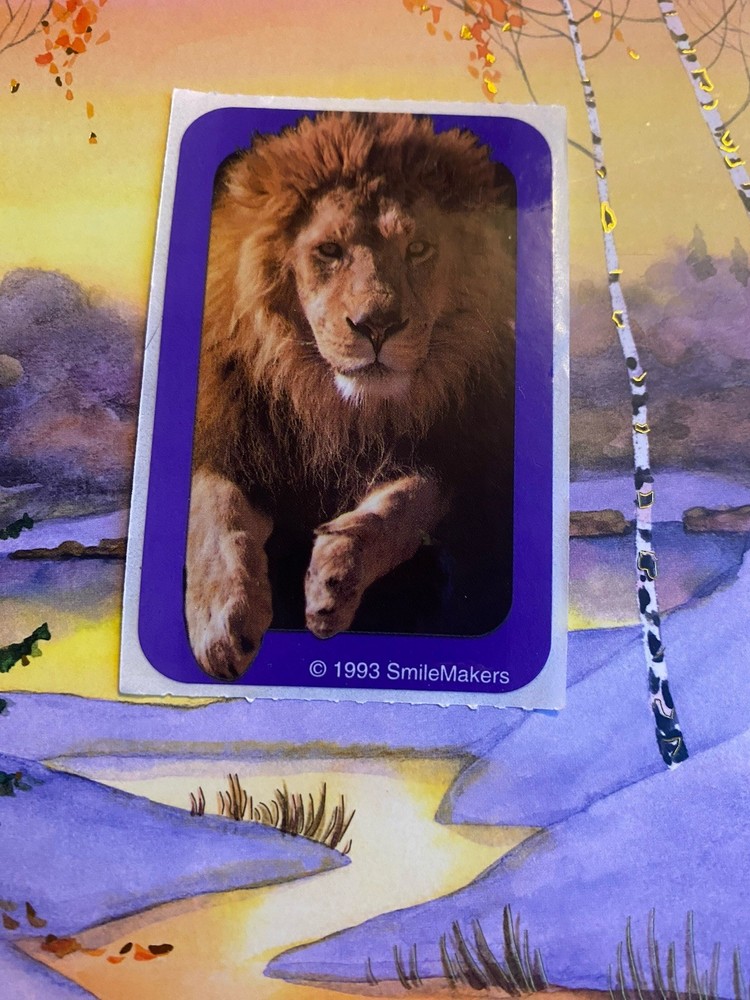 Vtg SmileMakers Lion Sticker Mod 2×4 Inches
