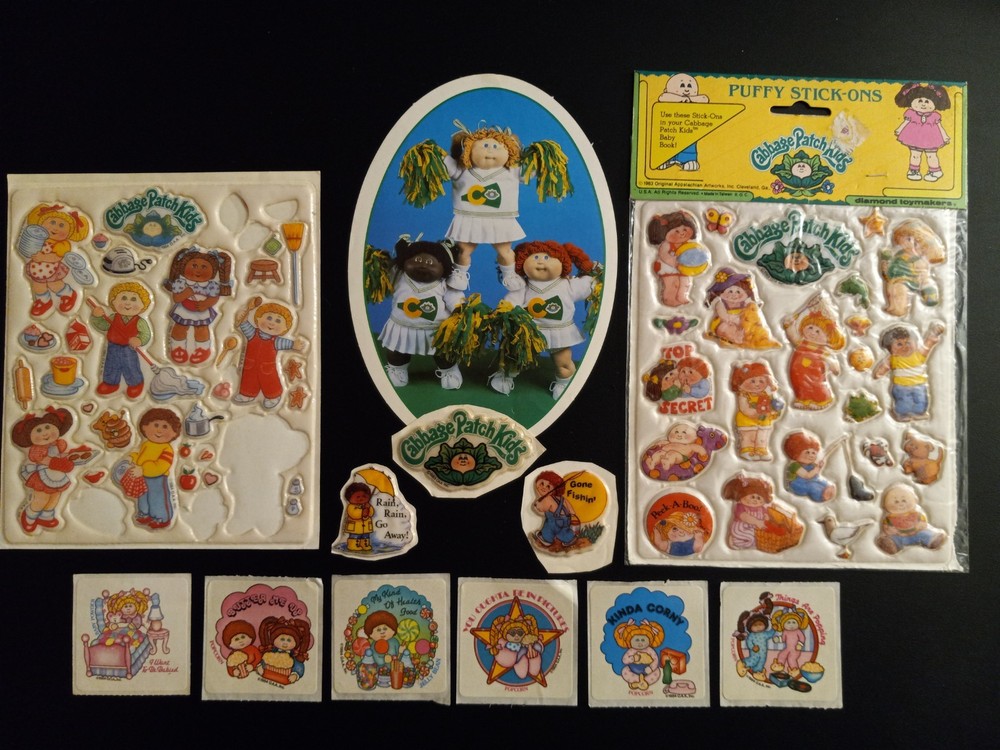 Cabbage Patch Kids, Lot of Stickers. Puffed and Regular. Vintage. Collectors
