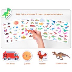 MIKNEKE Jelly Reusable Sticker Books for Toddlers 13 24 Years, Portable Trave…