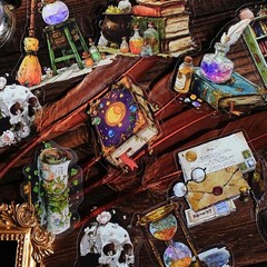 15Pcs Witchcraft Themed PET Stickers Journal Planner Decals Scrapbooking Collage