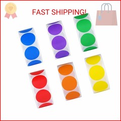 6 Colors 3000 Pieces Dot Stickers Color Code Circle Stickers Can Writing 1 Inch